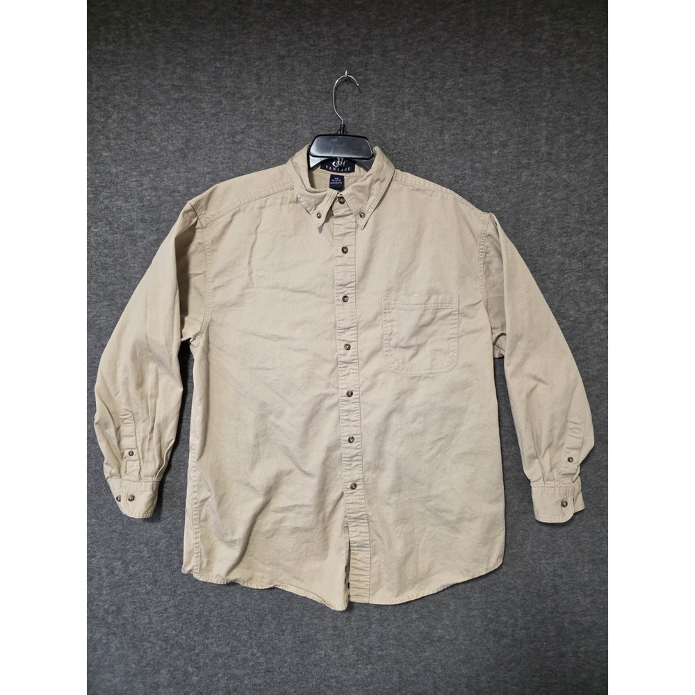 Vantage‎ Land Rover Employee Button Up Men's Large Cars Mechanic Workwear Beige